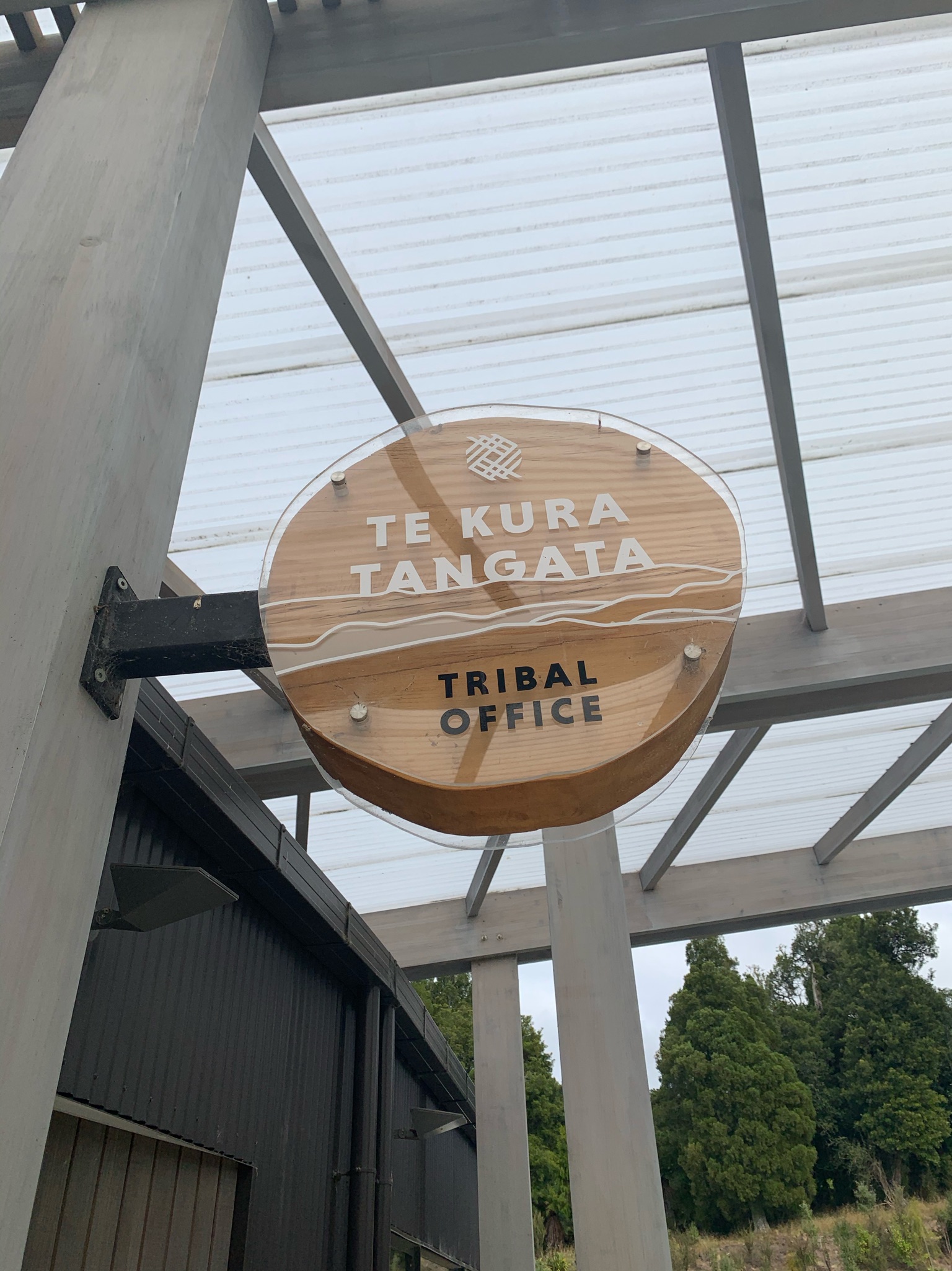 Bilingual signage of a tribal office